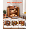 VEVOR Bread Box for Kitchen Counter Wood Storage Compact Container Brown, for Homemade Bread, Under Cabinet, and Pantry, Double Layer Farmhouse Breadbox Bin, with Acrylic Door Panel and Air Vents