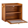 VEVOR Bread Box for Kitchen Counter Wood Storage Compact Container Brown, for Homemade Bread, Under Cabinet, and Pantry, Double Layer Farmhouse Breadbox Bin, with Acrylic Door Panel and Air Vents