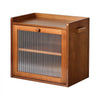 VEVOR Bread Box for Kitchen Counter Wood Storage Compact Container Brown, for Homemade Bread, Under Cabinet, and Pantry, Double Layer Farmhouse Breadbox Bin, with Acrylic Door Panel and Air Vents