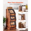 VEVOR Bread Box for Kitchen Bamboo Wood Storage Container Brown, for Homemade Bread, and Pantry, Triple Layer Farmhouse Breadbox Bin, with Acrylic Door Panel and Air Vents