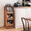 VEVOR Bread Box for Kitchen Bamboo Wood Storage Container Brown, for Homemade Bread, and Pantry, Triple Layer Farmhouse Breadbox Bin, with Acrylic Door Panel and Air Vents