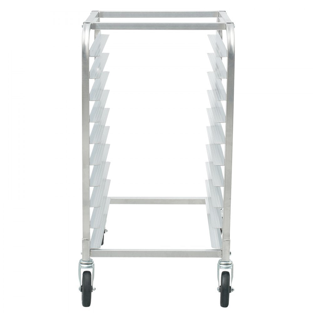 VEVOR Bun Pan Rack, 10-Tier Commercial Bakery Racks with Brake Wheels, Aluminum Racking Trolley Storage for Half & Full Sheet, Speed Rack For Kitchen Home, Bread Baking Equipment, 26"L x 20.3"W x 39"H