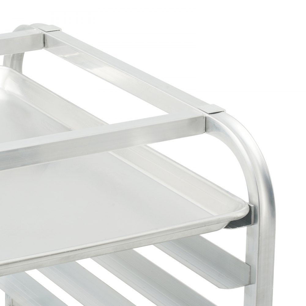 VEVOR Bun Pan Rack, 10-Tier Commercial Bakery Racks with Brake Wheels, Aluminum Racking Trolley Storage for Half & Full Sheet, Speed Rack For Kitchen Home, Bread Baking Equipment, 26"L x 20.3"W x 39"H