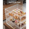 VEVOR Bakery Display Case, 3-Tier Commercial Countertop Pastry Display Case, Clear Acrylic Bread Box for Kitchen, Party Cake Cabinet with Flip-Up Door for Cookie Dessert Donut, 13" x 10.2" x 10.2"