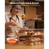 VEVOR Bakery Display Case, 3-Tier Commercial Countertop Pastry Display Case, Clear Acrylic Bread Box for Kitchen, Party Cake Cabinet with Flip-Up Door for Cookie Dessert Donut, 13" x 10.2" x 10.2"