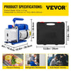 VEVOR Suction Pump 4.8CFM 1/4 HP Single Stage for HVAC A/C Cooling Systems, 5PA Ultimate Vacuum, Manifold Gauge Kit R410A R134A R22, Includes 4-Way Gauge & Hose