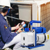 VEVOR Suction Pump 4.8CFM 1/4 HP Single Stage for HVAC A/C Cooling Systems, 5PA Ultimate Vacuum, Manifold Gauge Kit R410A R134A R22, Includes 4-Way Gauge & Hose