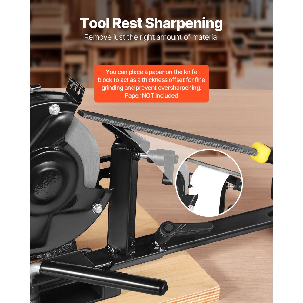 VEVOR Pro Grind Sharpening System, Multi-Grind Sharpening Jig for 6" & 8" Bench Grinder - with Platform Jig, Tool Rest Bar, Setup Block, Miter Slide, Micro Bevel Block, for Chisels Woodturning Tools