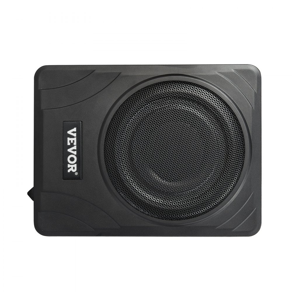VEVOR 8" 300W Underseat Car Subwoofer, Slim Powered Car Subwoofers Under the Seat, Low Profile Audio Sub Built-in Amplifier, High/Low Level Input & Volume Controller for SUVs, Car, Truck, RV