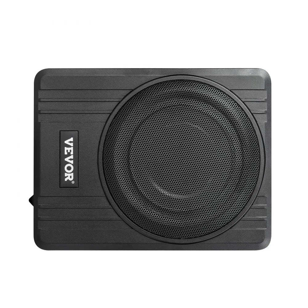 VEVOR 10" 300W Underseat Car Subwoofer, Slim Powered Car Subwoofers Under the Seat, Low Profile Audio Sub Built-in Amplifier, High/Low Level Input & Volume Controller for SUVs, Car, Truck, RV