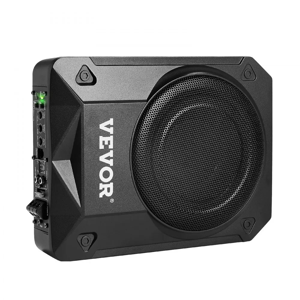 VEVOR 8" 800W Underseat Car Subwoofer, Slim Powered Car Subwoofers Under the Seat, Low Profile Audio Sub Built-in Amplifier, High/Low Level Input & Volume Controller for SUVs, Car, Truck, RV