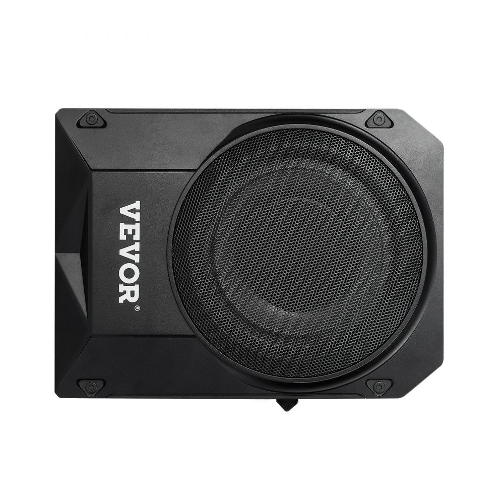 VEVOR 10" 400W Underseat Car Subwoofer, Slim Powered Car Subwoofers Under the Seat, Low Profile Audio Sub Built-in Amplifier, High/Low Level Input & Volume Controller for SUVs, Car, Truck, RV
