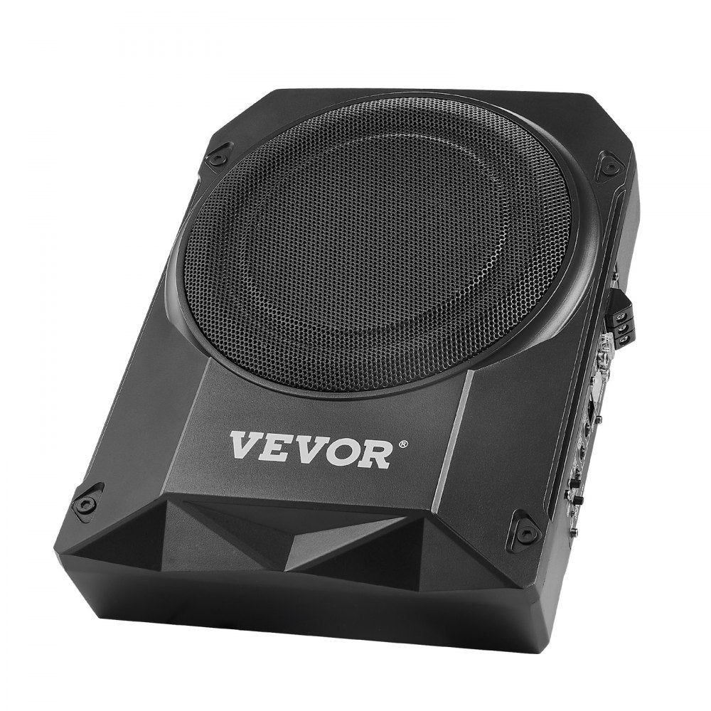 VEVOR 10" 400W Underseat Car Subwoofer, Slim Powered Car Subwoofers Under the Seat, Low Profile Audio Sub Built-in Amplifier, High/Low Level Input & Volume Controller for SUVs, Car, Truck, RV