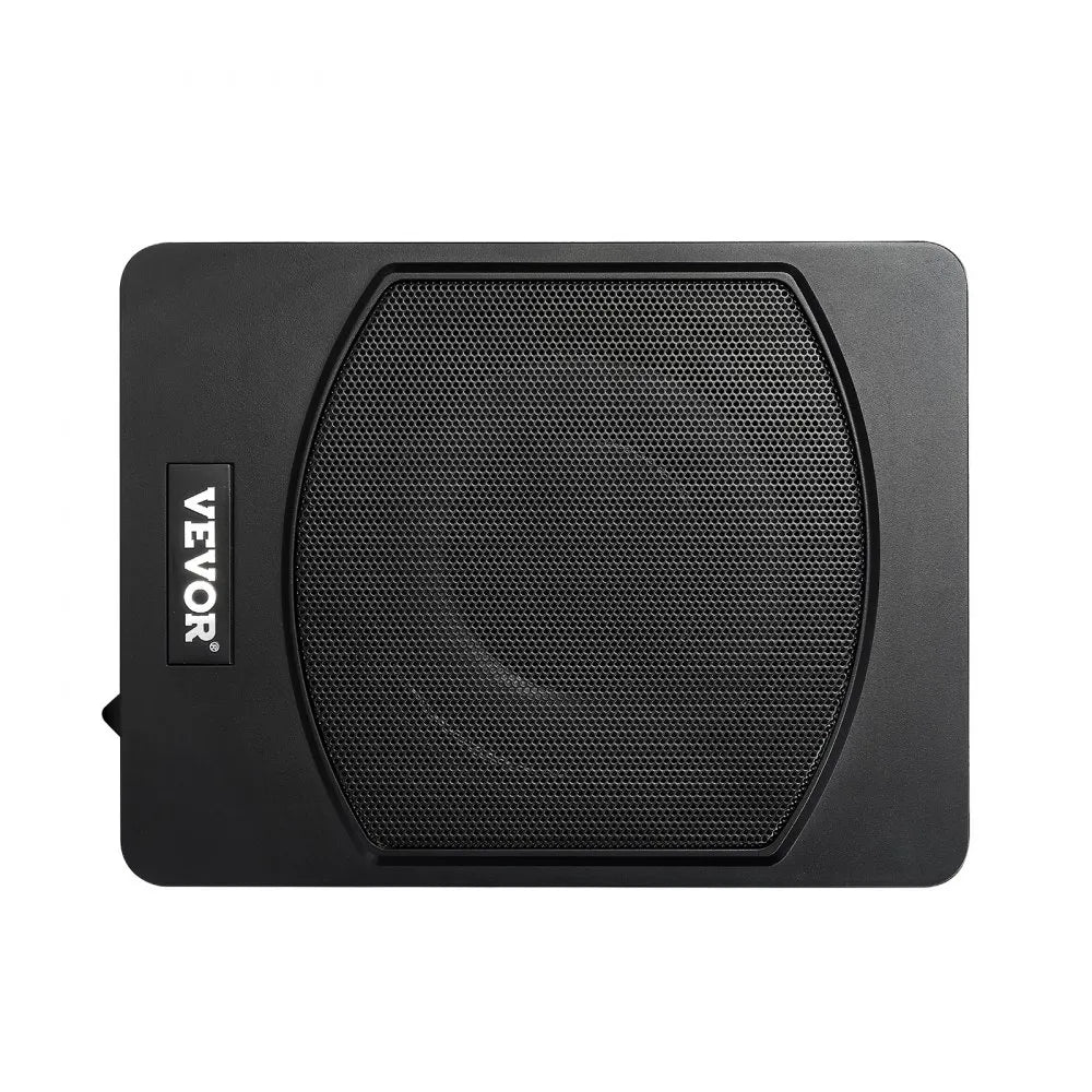 VEVOR 10" 240W Underseat Car Subwoofer, Slim Powered Car Subwoofers Under the Seat, Low Profile Audio Sub Built-in Amplifier, High/Low Level Input & Volume Controller for SUVs, Car, Truck, RV