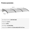VEVOR Window Door Awning Canopy, 38" x 117" Door Canopy Exterior, UF50+ PC Sunshade Sheet Awnings, Outdoor Patio Awning Sun Shade, Transparent, Waterproof, for Sun Shutter, UV, Rain, Snow Protection