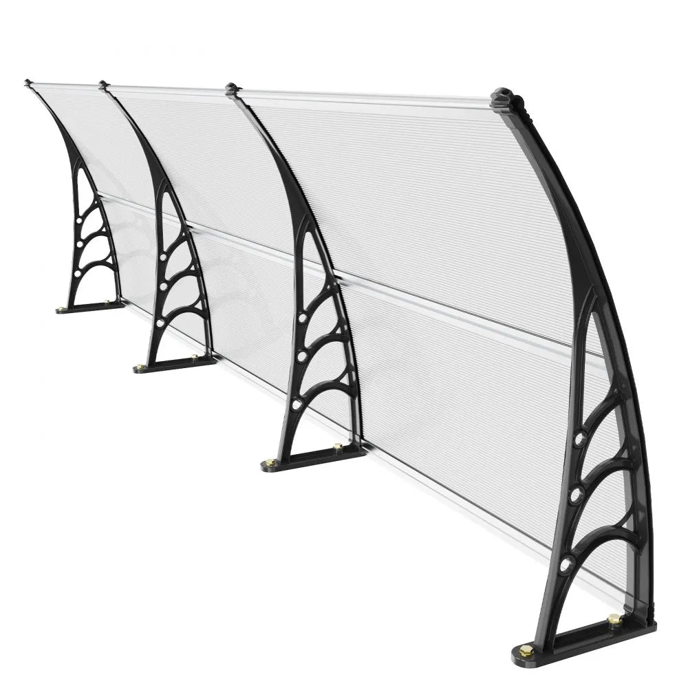 VEVOR Window Door Awning Canopy, 38" x 117" Door Canopy Exterior, UF50+ PC Sunshade Sheet Awnings, Outdoor Patio Awning Sun Shade, Transparent, Waterproof, for Sun Shutter, UV, Rain, Snow Protection