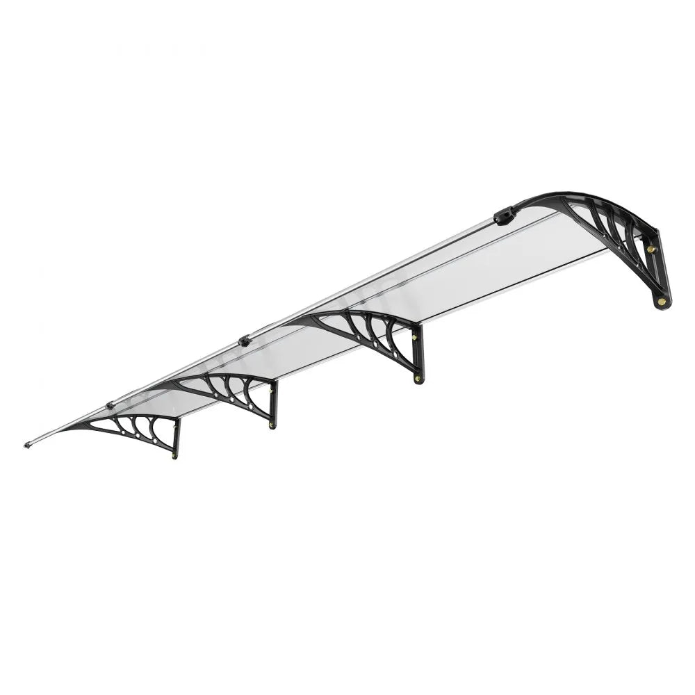 VEVOR Window Door Awning Canopy, 38" x 117" Door Canopy Exterior, UF50+ PC Sunshade Sheet Awnings, Outdoor Patio Awning Sun Shade, Transparent, Waterproof, for Sun Shutter, UV, Rain, Snow Protection