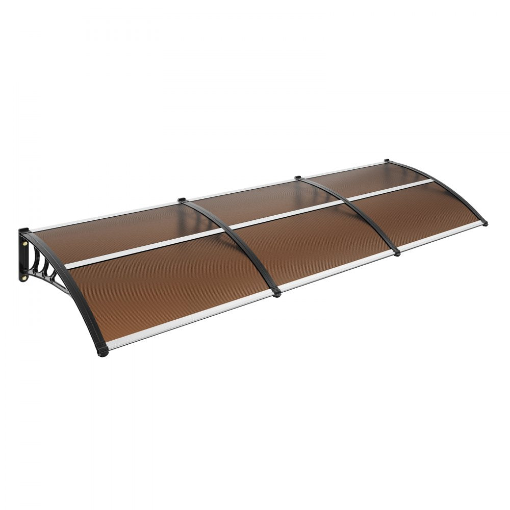 VEVOR Window Door Awning Canopy 40" x 120", UPF 50+ Polycarbonate Entry Door Outdoor Window Awning Exterior, Front Door Overhang Awning for Sun Shutter, UV, Rain, Snow Protection, Hollow Sheet