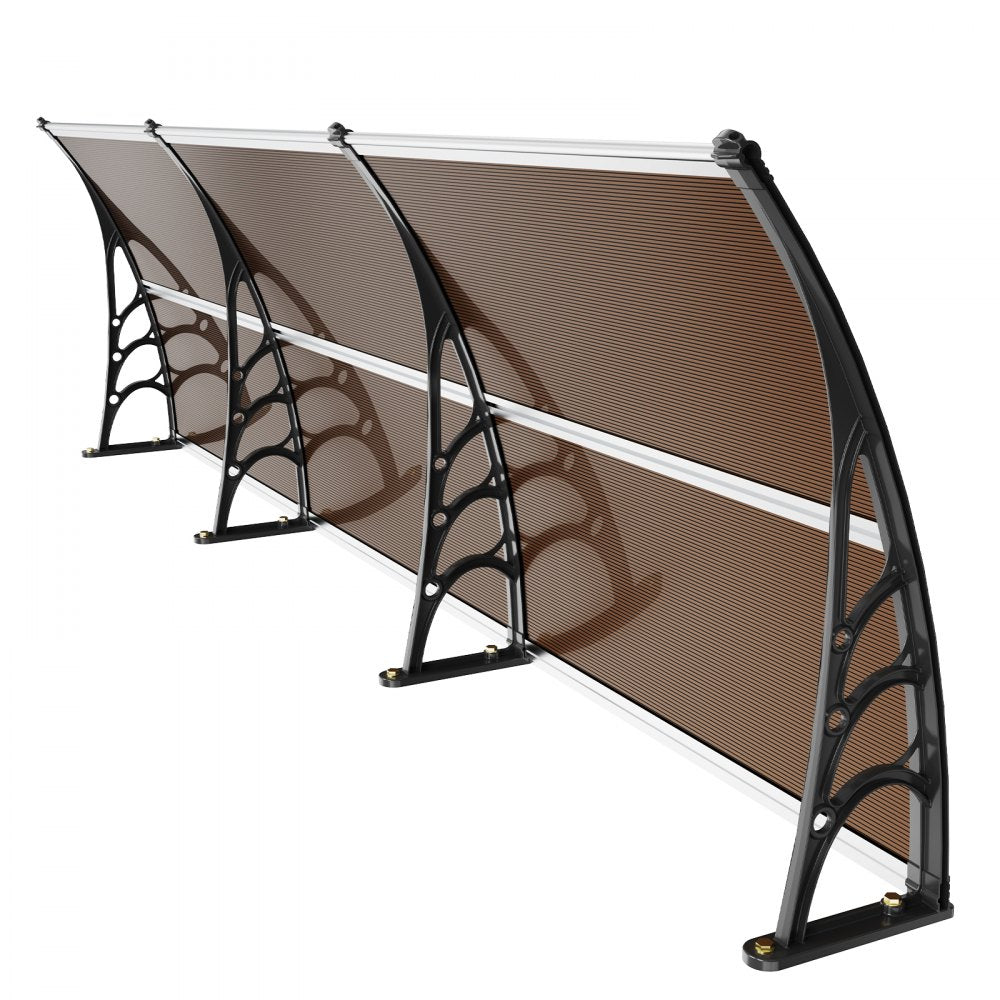 VEVOR Window Door Awning Canopy 40" x 120", UPF 50+ Polycarbonate Entry Door Outdoor Window Awning Exterior, Front Door Overhang Awning for Sun Shutter, UV, Rain, Snow Protection, Hollow Sheet