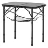 VEVOR Folding Camping Table, Adjustable Height Portable Side Tables, Aluminum MDF Beach Table with Mesh Layer, Carrying Handle, Lightweight Compact for Outdoor Picnic BBQ Cooking, 24x16in, Black