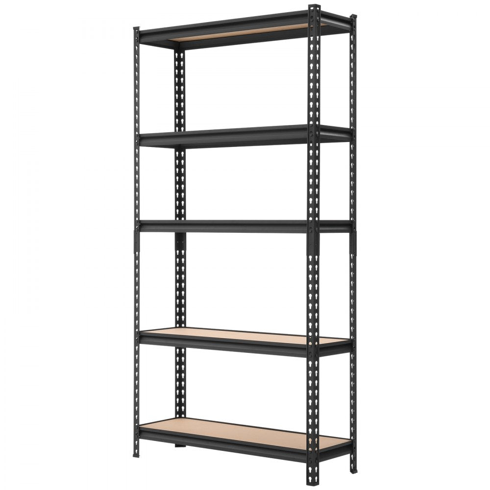 VEVOR Storage Shelves, 5-Tier Adjustable, 3000 lbs Capacity, Heavy Duty Garage Storage Shelving Unit, Metal Utility Rack Shelf, for Kitchen Pantry Basement Bathroom, 36.34" W x 12.17" D x 71.38" H