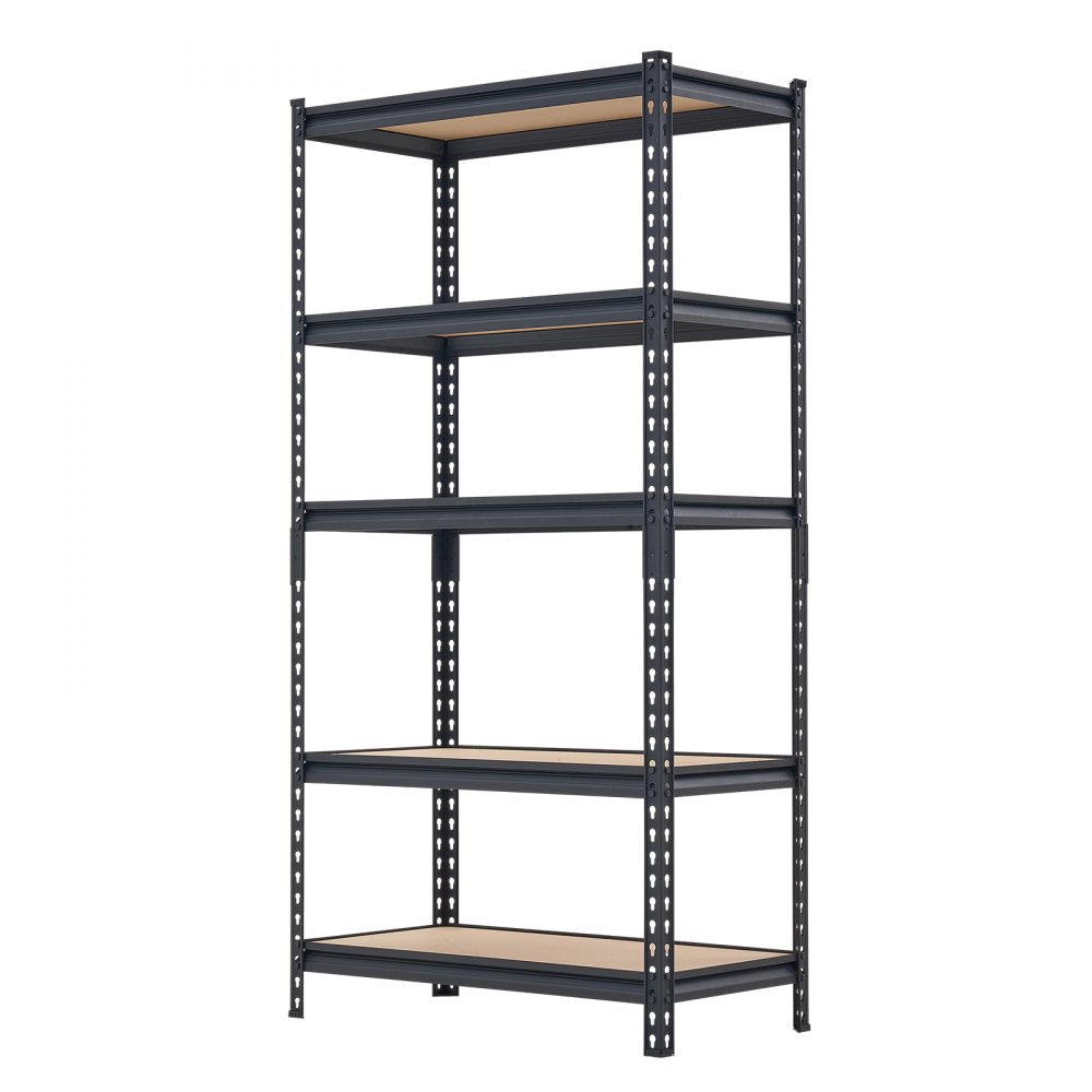 VEVOR Storage Shelves, 5-Tier Adjustable, 2000 lbs Capacity, Heavy Duty Garage Storage Shelving Unit, Metal Utility Rack Shelf, for Kitchen Pantry Basement Bathroom, 32.36" W x 16.34" D x 62.76" H