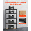 VEVOR Storage Shelves, 2000 lbs, 5 Tier Garage Storage Shelving, 16" D x 32" W x 62.8" H Adjustable Metal Shelves for Garage Shelves Utility Rack Shelf, Ideal for Kitchen, Warehouse, Basement, Black