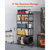 VEVOR Storage Shelves, 2000 lbs, 5 Tier Garage Storage Shelving, 16" D x 36" W x 71.4" H Adjustable Metal Shelves for Garage Shelves Utility Rack Shelf, Ideal for Kitchen, Warehouse, Basement, Black