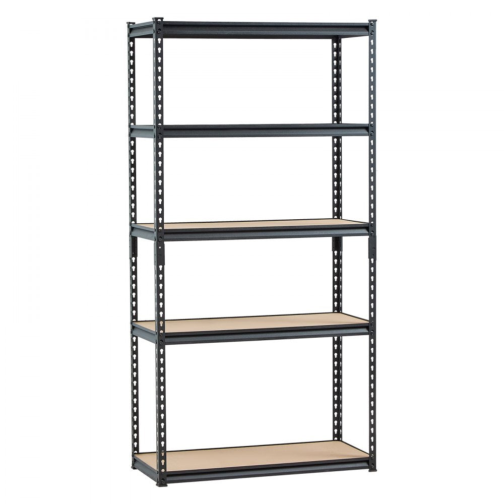 VEVOR Storage Shelves, 2000 lbs, 5 Tier Garage Storage Shelving, 16" D x 36" W x 71.4" H Adjustable Metal Shelves for Garage Shelves Utility Rack Shelf, Ideal for Kitchen, Warehouse, Basement, Black