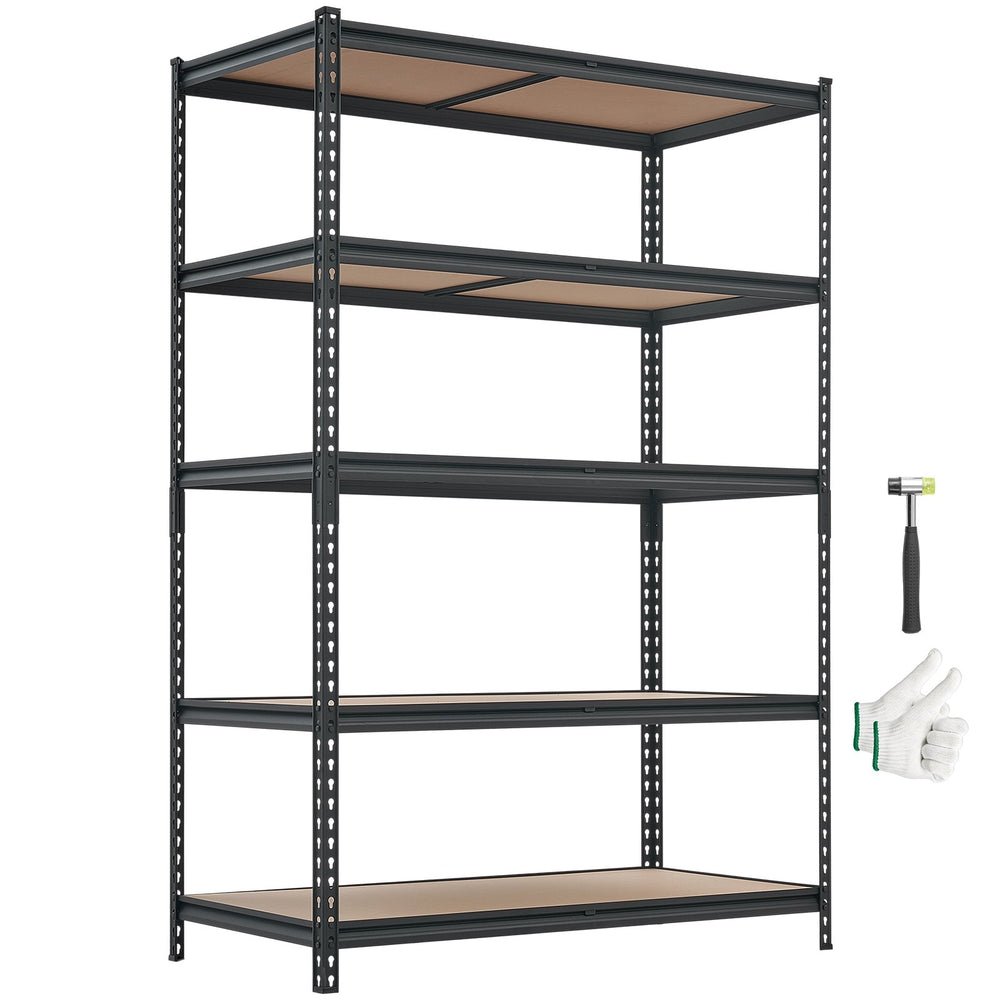 VEVOR Storage Shelves, 5-Tier Adjustable, 3000 lbs Capacity, Heavy Duty Garage Storage Shelving Unit, Metal Utility Rack Shelf, for Garage Workshop Warehouse Basement, 48.35" W x 24.37" D x 71.38" H