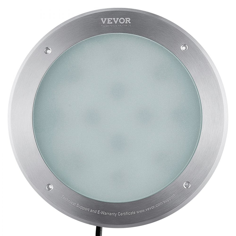 VEVOR 12V LED Pool Illumination, 10" Diameter 40W, Multi-Color RGBW, Submersible Light for Pools & Spas, Includes 50 FT Cable & Remote, Suitable for 10" Wet Niches, IP68