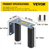 VEVOR Gate Roller Guide 6\" Sliding Gate Black Nylon Roller Coloring Zinc Painted Sliding Gate Guide With L-Shape Bracket and Adjustable Bolts Slide Gate Support Assembly For Sliding Gates Guide Rolle