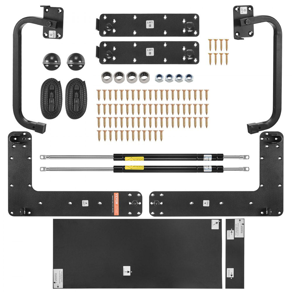 VEVOR Murphy Bed Kit, Full Size, Vertical Deluxe DIY Wall Bed Mechanical Hardware Kit, Pneumatic Lever Heavy Duty Bed Frame Support, Folding Cabinet Wall Bed Space Saving Design for Guestroom