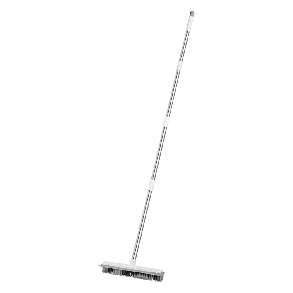 VEVOR Pet Hair Removal Broom, 58.46 in Adjustable Long Handle, Rubber Broom with Built in Squeegee Reusable Dog Cat Hair Remover, for Couch Furniture Hardwood Floor Tile