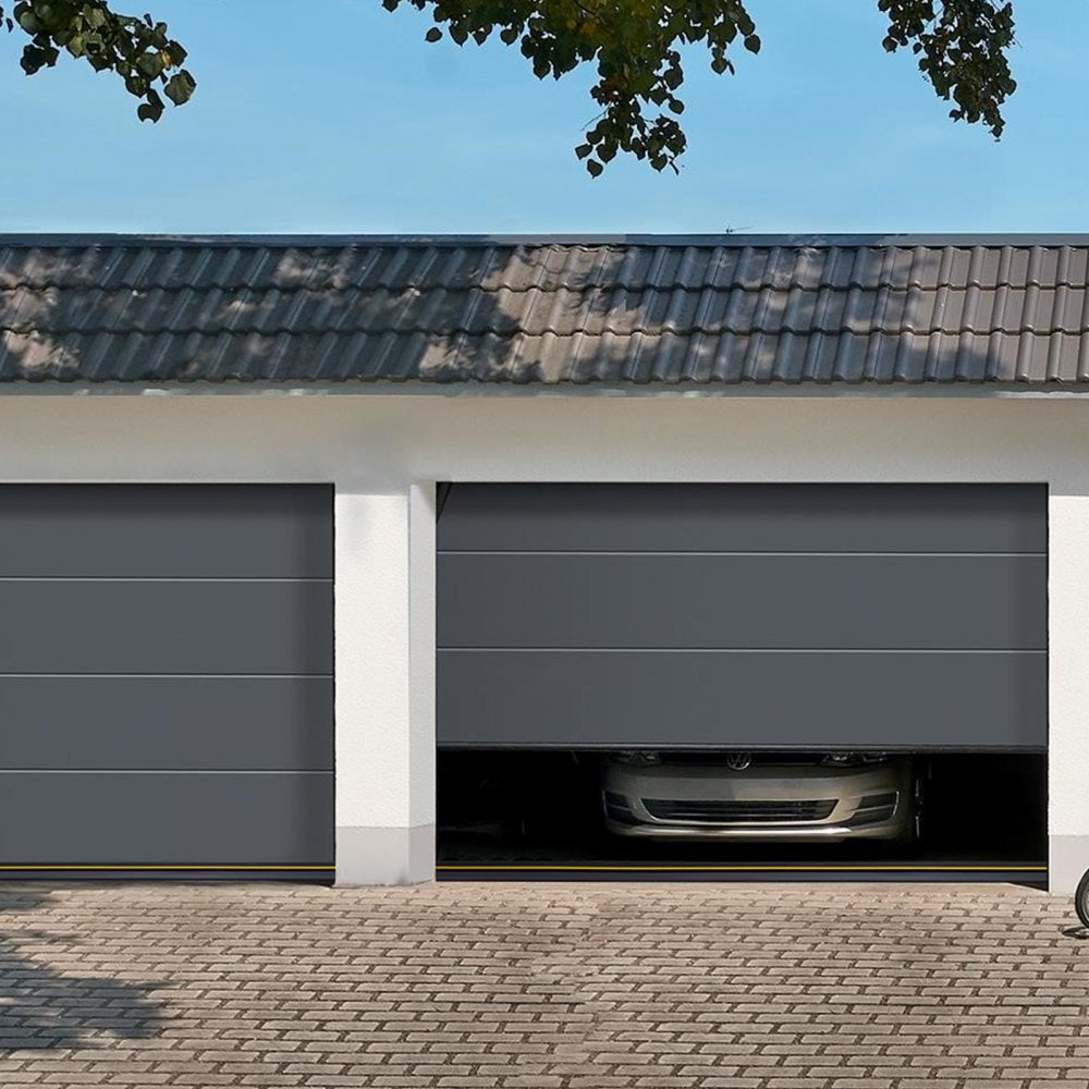 VEVOR Garage Door Threshold Seal Strip, 12 FT Universal Garage Door Floor Seal Strip with Adhesive, Garage Door Bottom Weatherproof Strip, Upgraded Thick PVC DIY Weather Stripping Replacement, Black