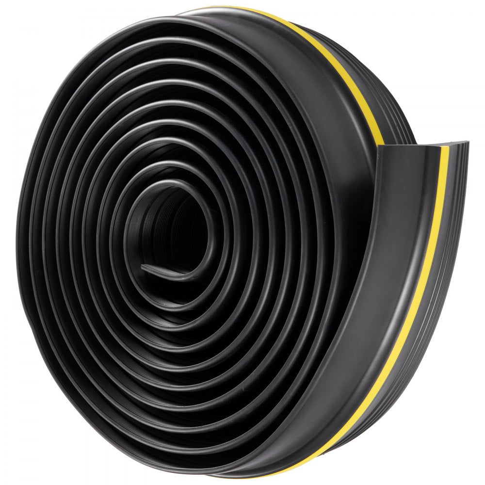 VEVOR Garage Door Threshold Seal Strip, 16.5 FT Universal Garage Door Floor Seal Strip with Adhesive, Garage Door Bottom Weatherproof Strip, Upgraded Thick PVC DIY Weather Stripping Replacement, Black
