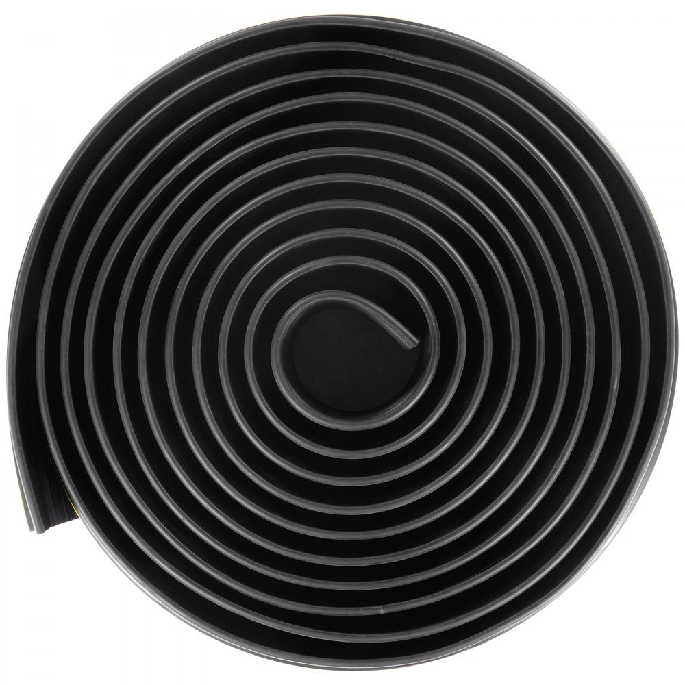 VEVOR Garage Door Threshold Seal Strip, 20 FT Universal Garage Door Floor Seal Strip with Adhesive, Garage Door Bottom Weatherproof Strip, Upgraded Thick PVC DIY Weather Stripping Replacement, Black