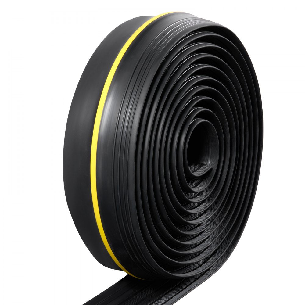 VEVOR Garage Door Threshold Seal Strip, 20 FT Universal Garage Door Floor Seal Strip with Adhesive, Garage Door Bottom Weatherproof Strip, Upgraded Thick PVC DIY Weather Stripping Replacement, Black