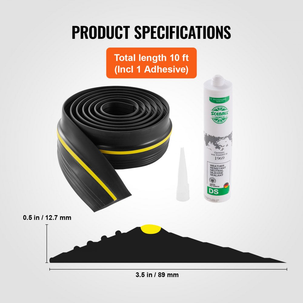VEVOR Garage Door Threshold and Bottom Seals Kit, 10 FT U Shape+O Ring Universal Garage Door Bottom Seal Weatherstrip PVC, Combine with Weatherproof Garage Threshold Seal Strip with Adhesive, Black