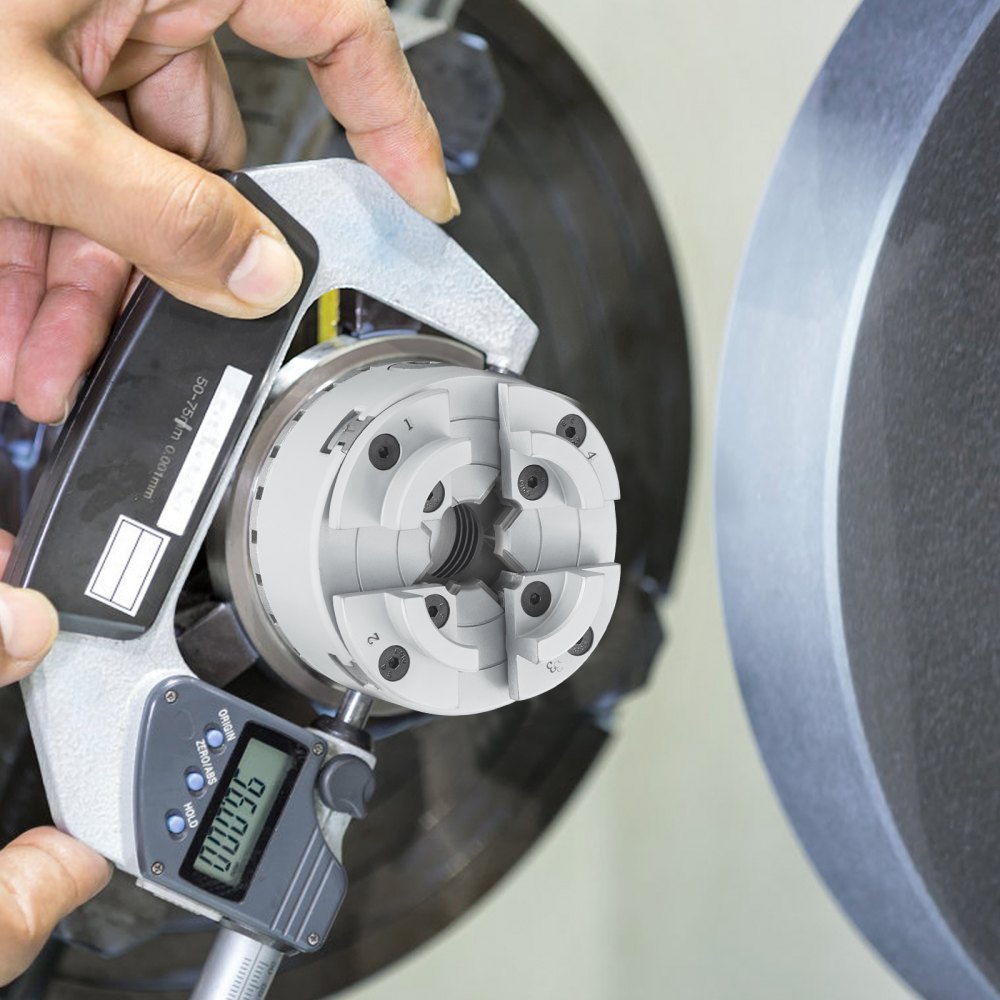 VEVOR KP96 Lathe Chuck, 4-Jaw 3.75" Diameter, Metal Lathe Chuck Turning Machine Accessories, Self-centering Tool, for Lathe, Precision Machining, Grinding Machines, Milling Machines