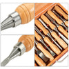 VEVOR 12-Piece Wood Lathe Chisel Set, 3.75" Blade, Woodworking & Carving Tools with Wooden Case for Furniture & Root Crafting