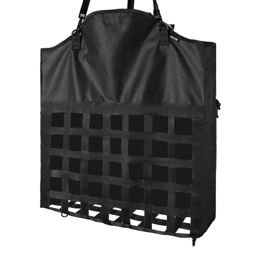 VEVOR Hay Bag for Horses, 21.65 x 7.28 x 25.2 in, 1.81 x 1.81 in Holes, Premium Nylon Construction with PVC Waterproof Coating, Adjustable Hanging Straps and Metal Hooks, Slow Feed Hay Bag for Horses