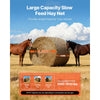 VEVOR Round Bale Hay Net, 4.92 x 4.92 x 4.92 ft, 1.65 inch Holes, PE Material, Knotless Design, with Self-Locking Zip Ties, Needle Shuttle, and Repair Twine, Slow Feeder Round Bale Net for Horses