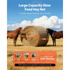 VEVOR Round Bale Hay Net, 4.92 x 4.92 x 4.92 ft, 1.75 inch Holes, PE Material, Reinforced Knotted Design, with Zip Ties, Needle Shuttle, and Repair Twine, Slow Feeder Round Bale Net for Horses