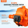VEVOR RV Water Pressure Diaphragm Pump 3Chambers 110V 3.3GPM 45PSI Adjustable Presssure Fresh Water Pump, Self Priming Sprayer Pump for RV Camper Marine Boat Lawn