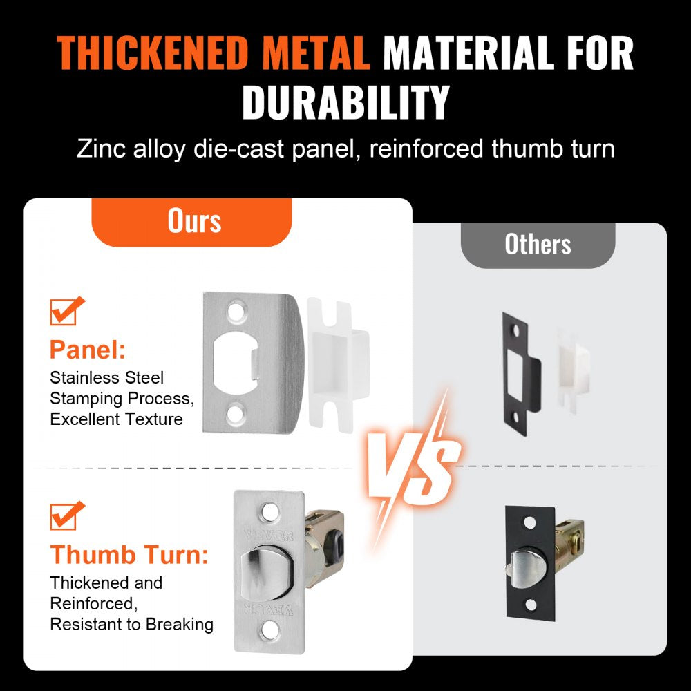 VEVOR Front Door Handle and Deadbolt Set, Square Entry Handle Set with Lever, Single Cylinder, Adjustable Hole Space, Reversible for Right and Left Handed Entrance and Front Doors, Satin Nickel