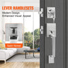 VEVOR Front Door Handle and Deadbolt Set, Square Entry Handle Set with Lever, Single Cylinder, Adjustable Hole Space, Reversible for Right and Left Handed Entrance and Front Doors, Satin Nickel