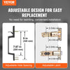 VEVOR Front Door Handle and Deadbolt Set, Square Entry Handle Set with Lever, Single Cylinder, Adjustable Hole Space, Reversible for Right and Left Handed Entrance and Front Doors, Matte Black