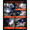 VEVOR 180Amps MIG Welder 5-in-1 AL MIG/Gas MIG/Flux Core MIG/Stick/Lift TIG, Multi-Function 110V/220V Aluminum Mig Welder with Synergic Control, 2T/4T/Spot Mode, Digital Display - Spool Gun Included