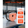 VEVOR Flux Core MIG Welding Wire, E71T-11 0.035-inch 1 LBS, Gasless Mild Steel Welding Wire with Low Spatter for All Position Arc Welding, Self-Shielded for Outdoor Use (Pack of 2 Rolls)